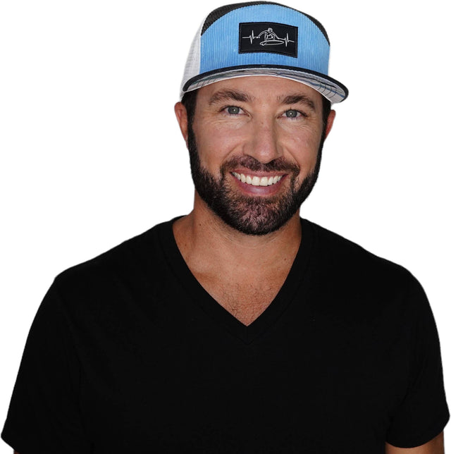 Surf Hat, Flat Bill, Snapback Hat, Corduroy, Charcoal, Light Blue, White, Mens Hat, Womens Hat, Man In Hat Picture