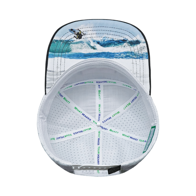 Surf Hat, Flat Bill, Snapback Hat, Corduroy, Charcoal, Light Blue, White, Mens Hat, Womens Hat, Underbill Picture