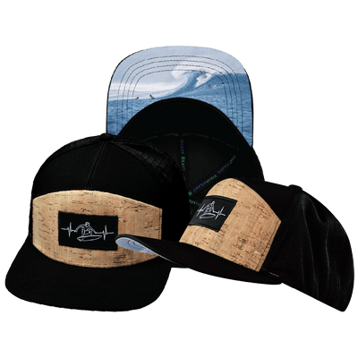 Surf Hat, Flat Bill, Snapback Hat, Cork, Black, Mens Hat, Womens Hat, Main Picture