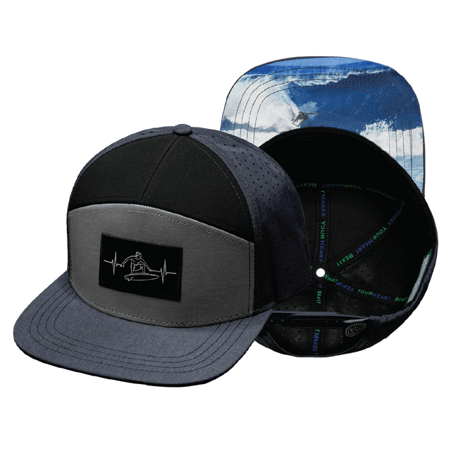 Surf Hat, Flat Bill, Snapback Hat, Navy, Gray, Black, Mens Hat, Womens Hat, Main Picture