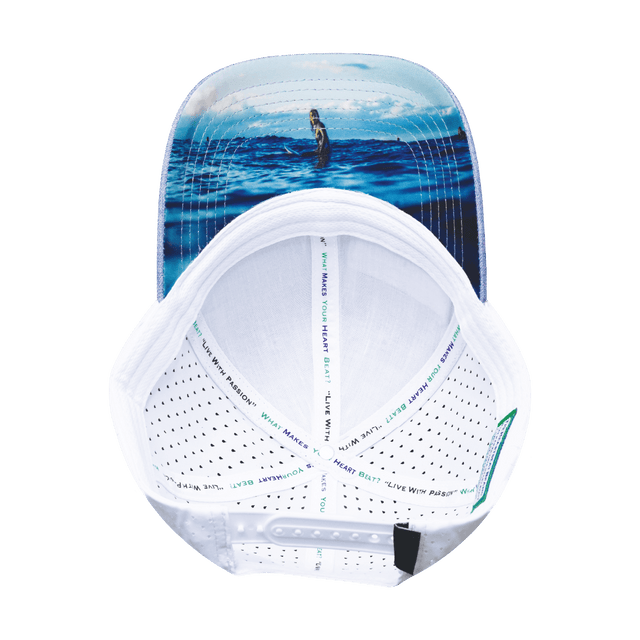 Surf Hat, Low Profile, Snapback Hat, Light Blue, White, Mens Hat, Womens Hat, Underbill Picture