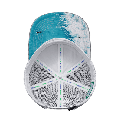 Surf Hat, Low Profile, Snapback Hat, Heather Gray, White, Mens Hat, Womens Hat, Underbill Picture