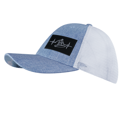 Surf Hat, Low Profile, Snapback Hat, Light Blue, White, Mens Hat, Womens Hat, Side Picture