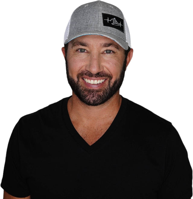 Surf Hat, Low Profile, Snapback Hat, Heather Gray, White, Mens Hat, Womens Hat, Man In Hat Picture