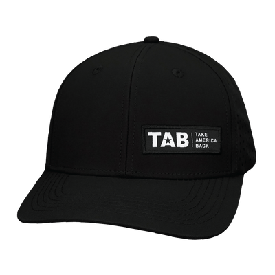 TAB Hat, Baseball Hat Fit, Snapback Hat, Black, Mens Hat, Womens Hat, Front Picture