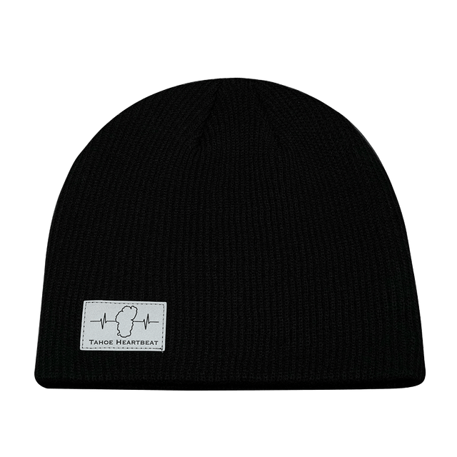 Tahoe Beanie, No Cuff Beanie, Black, Mens Beanie, Womens Beanie, Front Picture