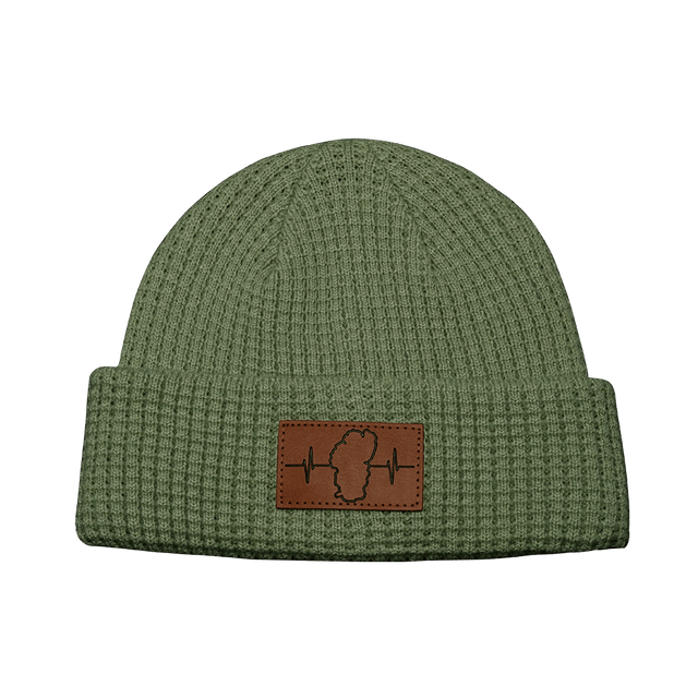 Tahoe Beanie, Waffle Cuff Beanie, Mint, Mens Beanie, Womens Beanie, Front Picture