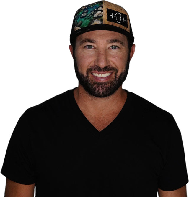 Tahoe Hat, Baseball Hat, Snapback Hat, Cork Hybrid, Black, Sand Harbor, Mens Hat, Womens Hat, Man In Hat Picture