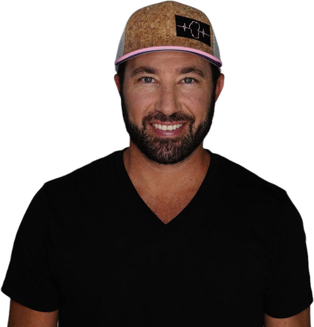 Tahoe Hat, Baseball Hat, Snapback Hat, Cork, Pink, Gray, Mens Hat, Womens Hat, Man In Hat Picture