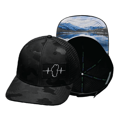 Tahoe Hat, Baseball Hat, Snapback Hat, Black Camo, Black Mens Hat, Womens Hat, Main Picture