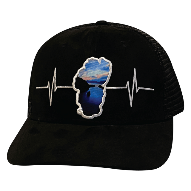 Tahoe Hat, Baseball Hat, Snapback Hat, Suede, Black, Sunrise, Mens Hat, Womens Hat, Front Picture