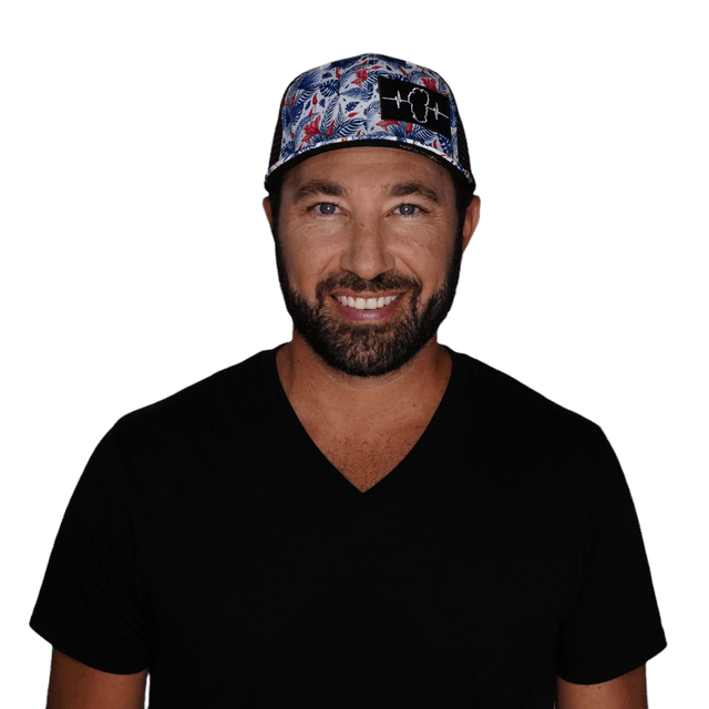 Tahoe Hat, Baseball Hat, Snapback Hat, White Floral, Black, Mens Hat, Womens Hat, Man In Hat Picture