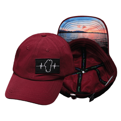 Tahoe Hat — Dad Hat, Maroon, Fabric Back