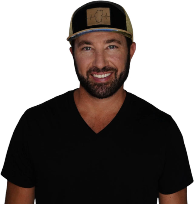 Tahoe Hat, Flat Bill, Snapback Hat, Corduroy, Tan, Black, Gray, Mens Hat, Womens Hat, Man in Hat Picture