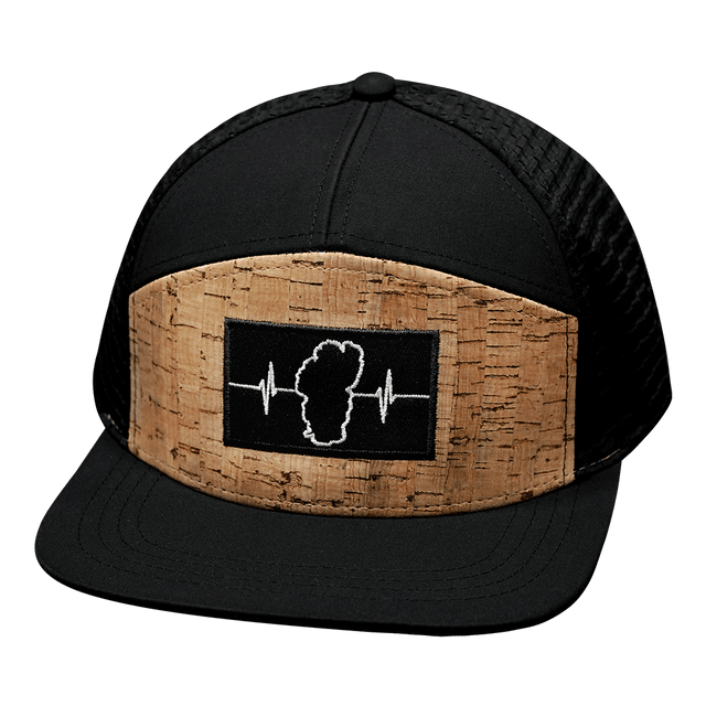 Tahoe Hat, Flat Bill, Snapback Hat, Cork, Black, Mens Hat, Womens Hat, Front Picture
