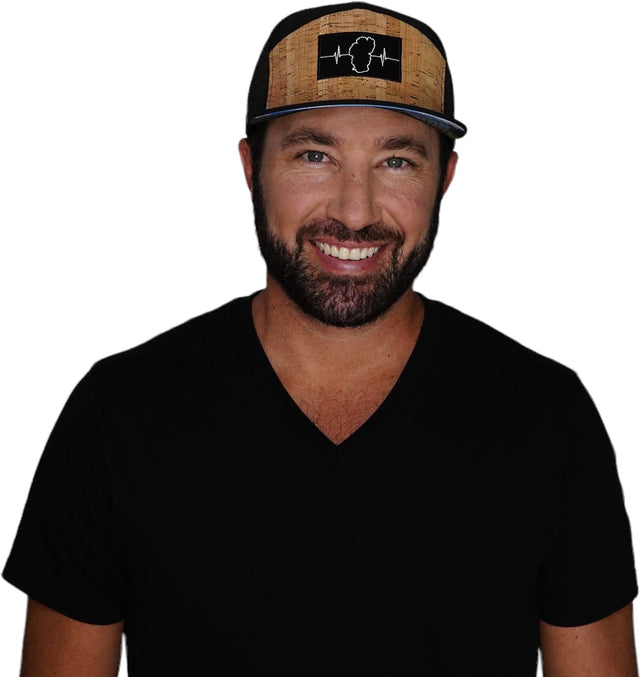 Tahoe Hat, Flat Bill, Snapback Hat, Cork, Black, Mens Hat, Womens Hat, Man in Hat Picture