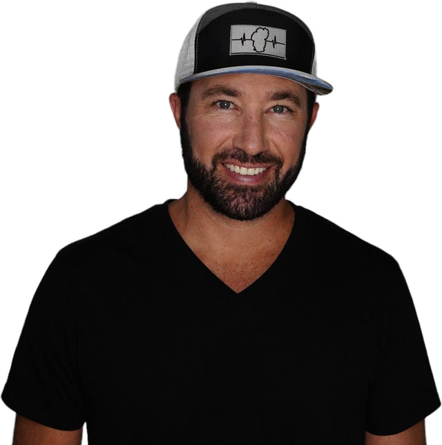 Tahoe Hat, Flat Bill, Snapback Hat, Gray, Black, Charcoal, Mens Hat, Womens Hat, Man In Hat Picture