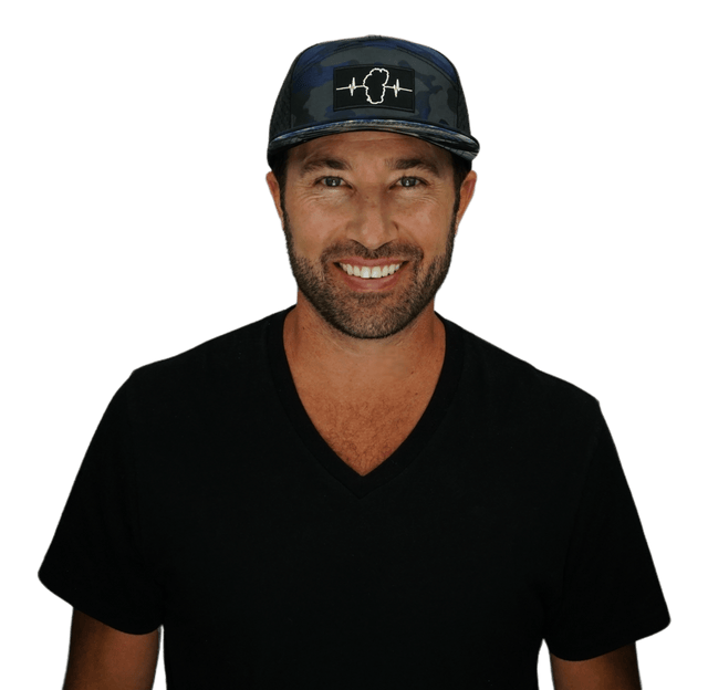 Tahoe Hat, Flat Bill, Snapback Hat, Navy Camo, Black, Mens Hat, Womens Hat, Man In Hat Picture