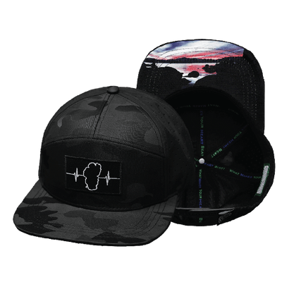 Tahoe Hat, Flat Bill, Snapback Hat, Black Camo, Black, Mens Hat, Womens Hat, Main Picture