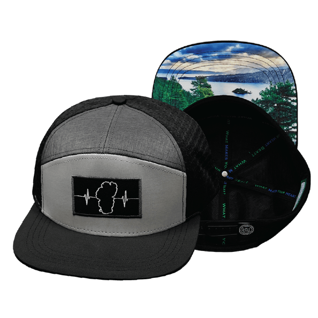 Tahoe Hat, Flat Bill, Snapback Hat, Black, Gray, Charcoal, Mens Hat, Womens Hat, Main Picture