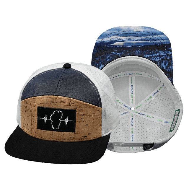 Tahoe Hat, Flat Bill, Snapback Hat, Cork, Black, Navy, White, Mens Hat, Womens Hat, Main Picture