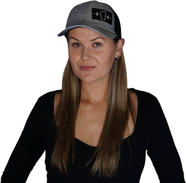 Tahoe Hat, Low Profile, Snapback Hat, Gray, Black, Mens Hat, Womens Hat, Woman In Hat Picture