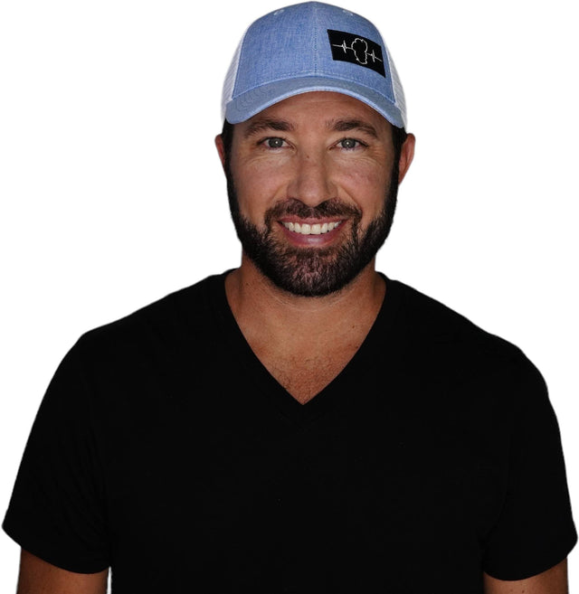 Tahoe Hat, Low Profile, Snapback Hat, Light Blue, White, Mens Hat, Womens Hat, Man In Hat Picture