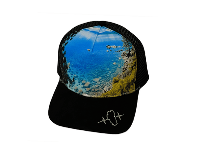 Tahoe Hat Trucker Hat — Suede, Black, Glass, Trucker Mesh