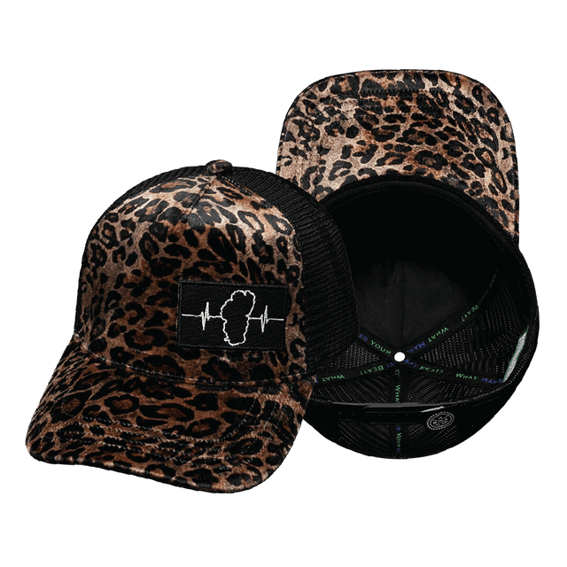 Hat, Trucker Hat, Snapback Hat, Velvet, Gold Leopard Print, Mens Hat, Womens Hat, Main Picture