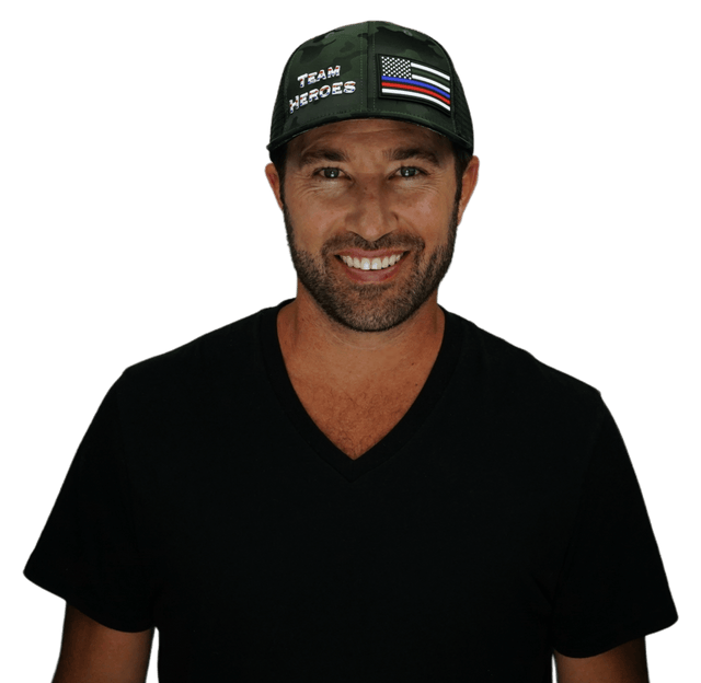 Team Heroes Hat, Baseball Hat, Snapback Hat, Green Camo, Black, Mens Hat, Womens Hat, Man In Hat Picture