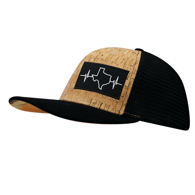 Texas Hat, Baseball Hat, Snapback Hat, Cork, Black, Mens Hat, Womens Hat, Side Picture