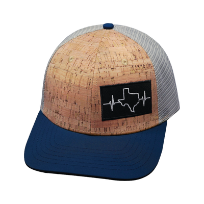 Texas Hat, Baseball Hat, Snapback Hat, Cork, Navy, Gray, Mens Hat, Womens Hat, Front Picture