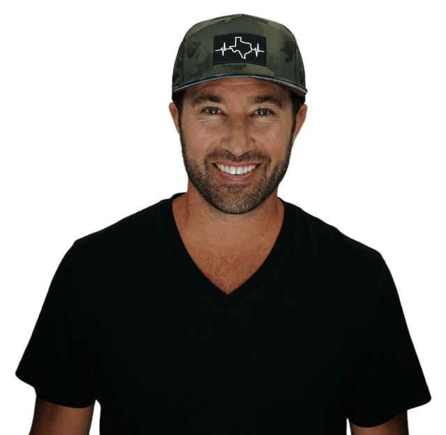 Texas Hat, Flat Bill, Snapback Hat, Green Camo, Black, Mens Hat, Womens Hat, Man In Hat Picture
