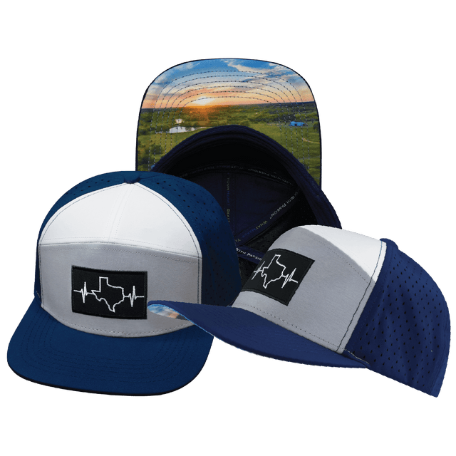 Texas Hat, Flat Bill, Snapback Hat, Navy, Gray, White, Mens Hat, Womens Hat, Main Picture