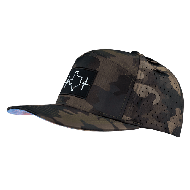 Texas Hat, Flat Bill, Snapback Hat, Tan Camo, Mens Hat, Womens Hat, Side Picture