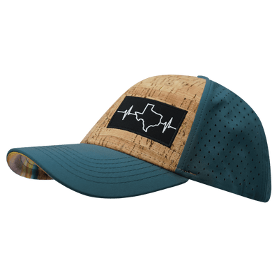 Texas Hat, Low Profile, Snapback Hat, Cork, Teal, Mens Hat, Womens Hat, Side Picture