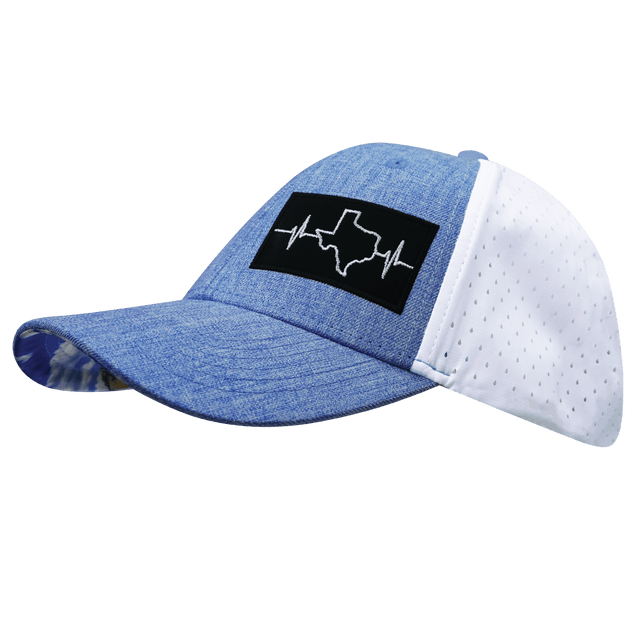 Texas Hat, Low Profile, Ponytail Hat, Snapback Hat, Light Blue, White, Mens Hat, Womens Hat, Side Picture