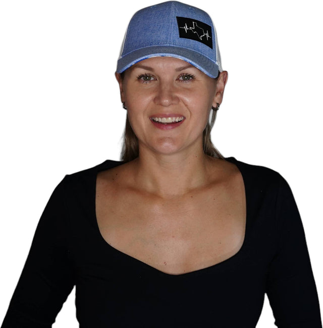 Texas Hat, Low Profile, Ponytail Hat, Snapback Hat, Light Blue, White, Mens Hat, Womens Hat, Woman In Hat Picture