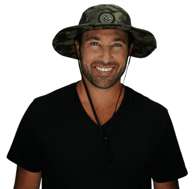 THB Boonie, Sun Hat, Tan Camo, Mens Boonie, Womens Boonie, Man In Boonie Hat Picture