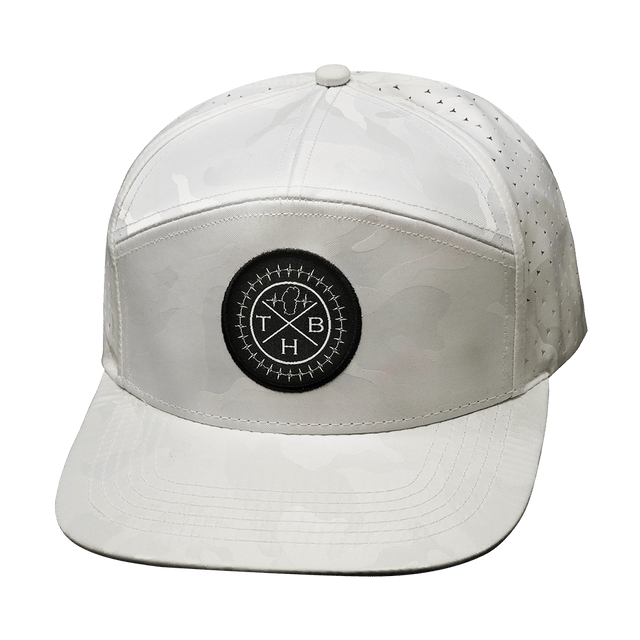 THB Hat, Flat Bill, Snapback Hat, White Camo, Mens Hat, Womens Hat, Front Picture