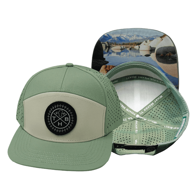 THB Hat, Flat Bill, Snapback Hat, Sage, Cream, Mens Hat, Womens Hat, Main Picture
