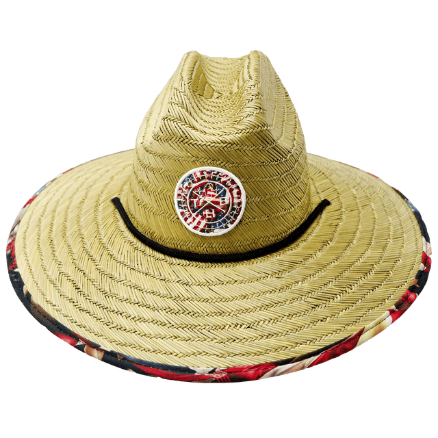 THB Straw, Sun Hat, American Flag, Mens Straw Hat, Womens Straw Hat, Front Picture