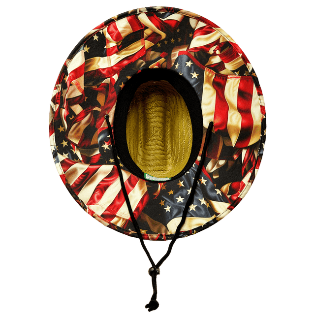 THB Straw, Sun Hat, American Flag, Mens Straw Hat, Womens Straw Hat, Underbill Picture