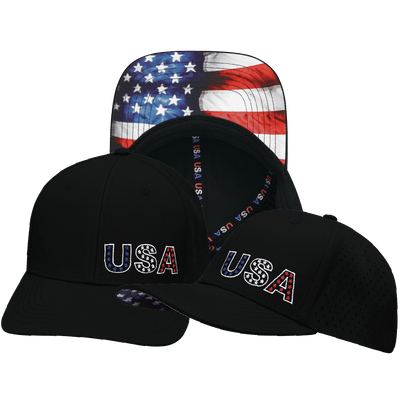 USA Hat, Baseball Hat Fit, Snapback Hat, Black, Mens Hat, Womens Hat, Main Picture