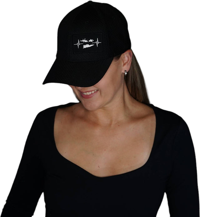 Virgin Islands Hat, Athletiic Fit, Airmesh, Snapback Hat, Black, Mens Hat, Womens Hat, Woman In Hat Picture