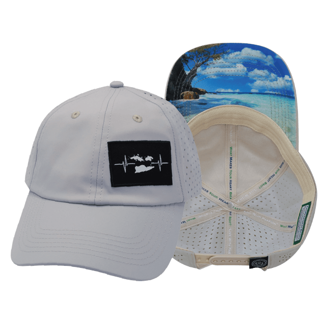 Virgin Islands Hat, Dad Hat, Snapback, Light Gray, Mens Hat, Womens Hat, Main Picture