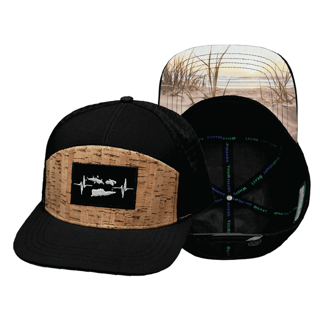 Virgin Islands Hat, Flat Bill, Snapback Hat, Cork, Black, Mens Hat, Womens Hat, Main Picture