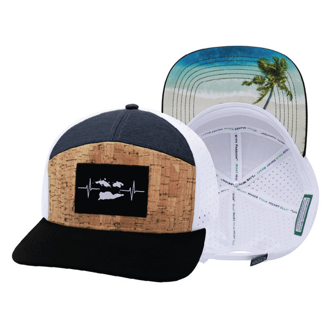 Virgin Islands Hat, Flat Bill, Snapback Hat, Cork, Black, Navy, White, Mens Hat, Womens Hat, Main Picture