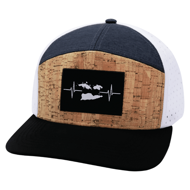 Virgin Islands Hat, Flat Bill, Snapback Hat, Cork, Black, Navy, White, Mens Hat, Womens Hat, Front Picture