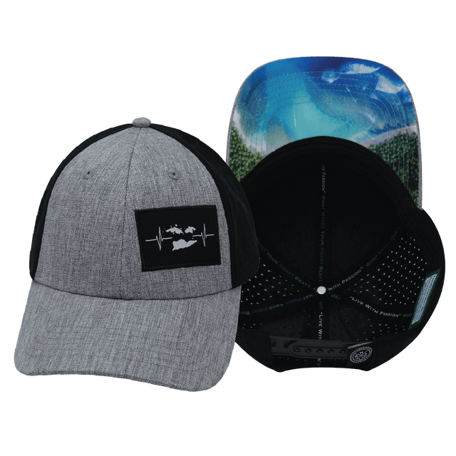 Virgin Islands Hat, Low Profile, Snapback Hat, Heather Gray, Black, Mens Hat, Womens Hat, Main Picture